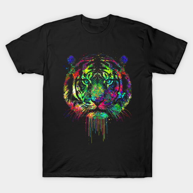 Colorful Dripping tiger T-Shirt by clingcling